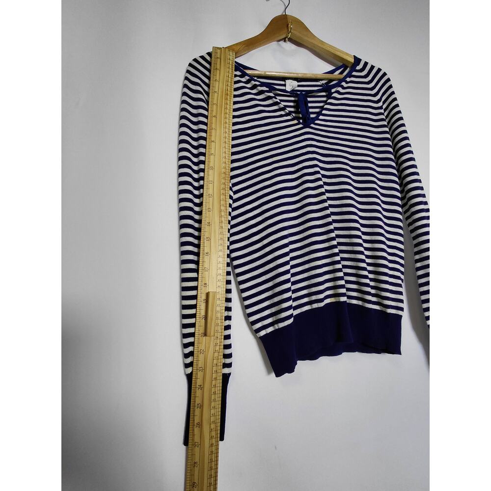 J.CREW Blue Striped Pullover Sweater Women Knit Silk Blend Size XS - Picture 11 of 15